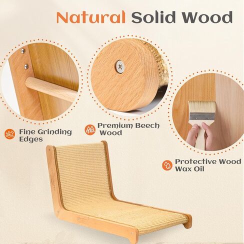 CHEERHOME PETS Sisal Cat Scratcher for Indoor Cats Scratching Pad Vertical Cat Scratcher L Shape Cat Scratching Board Cats Scratch Post Solid Wooden Cat Furniture(Large) in Saudi Arabia