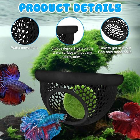 Floating Betta Hide & Shrimp Cave – 3-in-1 Aquarium Hammock, Floating Feeder Ring & Resting Spot Aquariums in Saudi Arabia