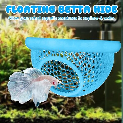 Floating Betta Hide & Shrimp Cave – 3-in-1 Aquarium Hammock, Floating Feeder Ring & Resting Spot Aquariums in Saudi Arabia