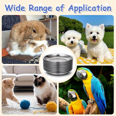 24 Pcs Stainless Steel Cat Bowls, Metal Shallow Wide Pet Dish Food Replacement Whisker Fatigue Relief Cat Food Feeding Plates for Small Cats and Dogs in Saudi Arabia