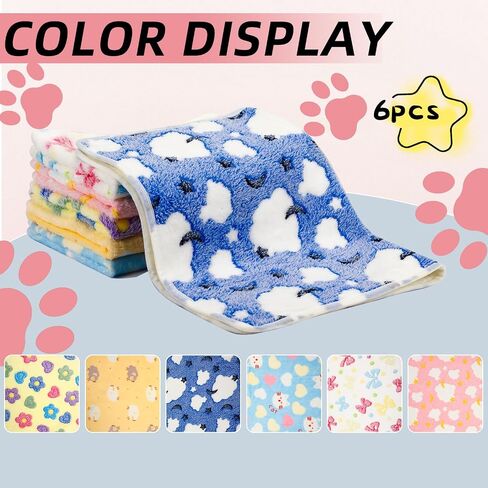 6PCS Guinea Pig Fleece Blankets, Washable Small Animal Fleece Bedding Cage Liners Absorbent Pet Pee Pad Sleep Mat Pad Cover for Hamster Ferret Rabbit Chinchilla Hedgehog in Saudi Arabia