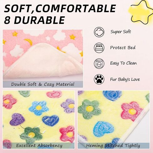 6PCS Guinea Pig Fleece Blankets, Washable Small Animal Fleece Bedding Cage Liners Absorbent Pet Pee Pad Sleep Mat Pad Cover for Hamster Ferret Rabbit Chinchilla Hedgehog in Saudi Arabia