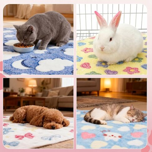 6PCS Guinea Pig Fleece Blankets, Washable Small Animal Fleece Bedding Cage Liners Absorbent Pet Pee Pad Sleep Mat Pad Cover for Hamster Ferret Rabbit Chinchilla Hedgehog in Saudi Arabia