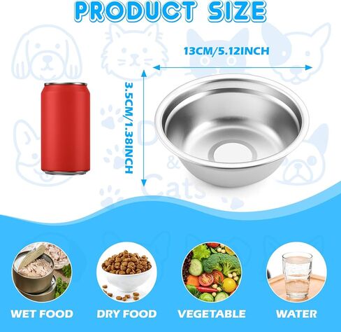 8 PCS Metal Dog Bowls Stainless Steel – Small Pet Food and Water Bowls for Dogs & Cats, Rust-Resistant, Easy to Clean, Dishwasher Safe in Saudi Arabia