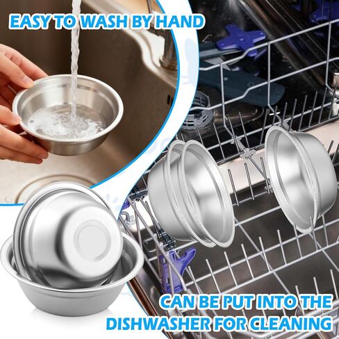 8 PCS Metal Dog Bowls Stainless Steel – Small Pet Food and Water Bowls for Dogs & Cats, Rust-Resistant, Easy to Clean, Dishwasher Safe in Saudi Arabia