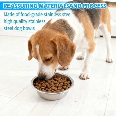 8 PCS Metal Dog Bowls Stainless Steel – Small Pet Food and Water Bowls for Dogs & Cats, Rust-Resistant, Easy to Clean, Dishwasher Safe in Saudi Arabia