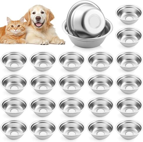 8 PCS Metal Dog Bowls Stainless Steel – Small Pet Food and Water Bowls for Dogs & Cats, Rust-Resistant, Easy to Clean, Dishwasher Safe in Saudi Arabia