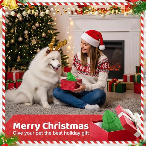 ألعاب عيد الميلاد للكلاب، ألعاب مضغ للكلاب على شكل شجرة عيد الميلاد للمضغ العدواني، متينة ويمكن أن تتحمل المضغ العادي دون التعرض للتلف. (أحمر) in Kuwait