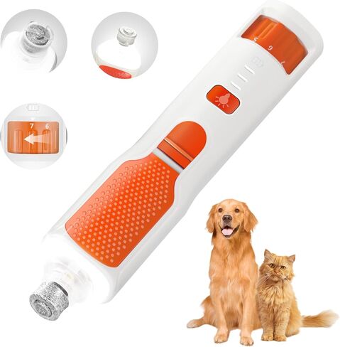 CATPICK 7-Speed Quiet Dog & Cat Nail Grinder with 360° LED for Thick Nails in Saudi Arabia