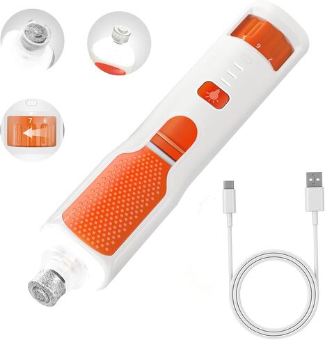 CATPICK 7-Speed Quiet Dog & Cat Nail Grinder with 360° LED for Thick Nails in Saudi Arabia