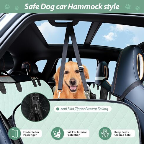 Dog Car Seat Cover Set for Back Seat, Back Seat Cover + Pet Bed Mat Perfect with Mesh Window, Hammock 600D Heavy Duty Scratch Proof Nonslip Durable Soft Back Seat Covers for Cars Trucks and SUVs in Saudi Arabia