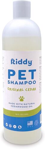 Riddy Pet Shampoo, Handmade Essential Oil Cleanser for Pets, Fragrance Free Moisturizing Formula, Safe for Sensitive Skin with Cedarwood, 1 Pint in Saudi Arabia