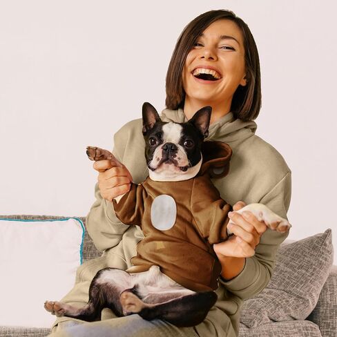 كلب صغير هوديي لينة الدافئة الصوف الخريف الشتاء الكلب الملابس لطيف جرو البلوزات القط معطف مضحك البلوز فارغة هزلي مقنعين بلوزات للكلاب الصغيرة تشيهواهوا الأزياء هريرة الملابس (البني، S) in Kuwait