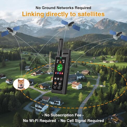 Satellite Sync GPS Wireless Dog Fence System, No Subscription & No App, 3 - in -1 Off-Grid Real-Time Pet Tracker & Electric Fence & Training Dog Collar - Works Wherever Satellites Reach in Saudi Arabia