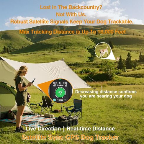 Satellite Sync GPS Wireless Dog Fence System, No Subscription & No App, 3 - in -1 Off-Grid Real-Time Pet Tracker & Electric Fence & Training Dog Collar - Works Wherever Satellites Reach in Saudi Arabia