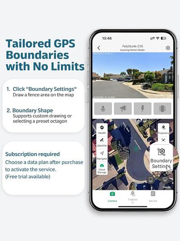 Wireless Dog Fence System, GPS Dog Fence Collar with 2K Camera, Live Video & Recording, Virtual Fence, GPS Tracker, Two-Way Audio, Waterproof, 5-Day Battery, for Medium & Large Dogs in Saudi Arabia