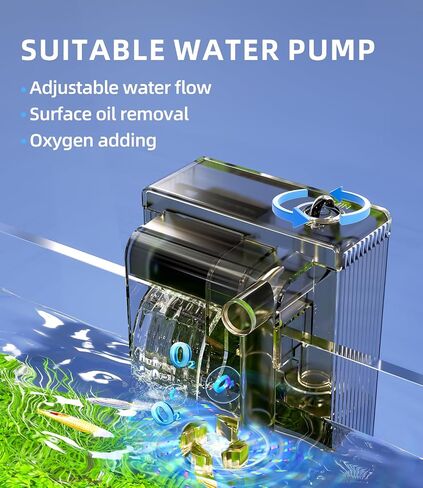 5 Gallon Fish Tank Aquarium Kit with Filter, Heater, LED Light with Timer, Siphon Vacuum Cleaner, Lid, Self-Cleaning Glass Rimless Betta Tank in Saudi Arabia
