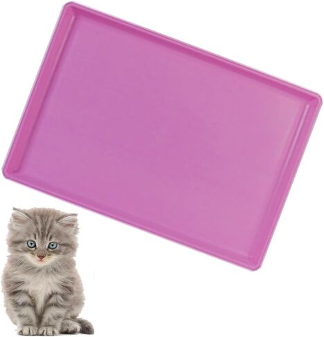 Pet Food Mat Waterproof Rubber for Replacement Tray Dog Crate Cages Crates Avoid Water or Spilling Out Dishwasher Safe Pink 22.8" LX19.3 WX1.0 H in Saudi Arabia
