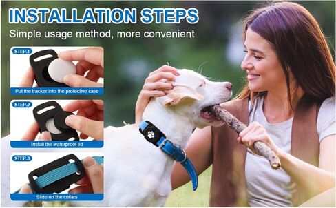 Cat dogTracker GPS，Bluetooth Tracker, Waterproof No Monthly Fee Advanced Tracking Solution Smart Collar for Pet Safety Ideal Small Large Cats Phone Finder. Both iOS and Android Compatible. in Saudi Arabia