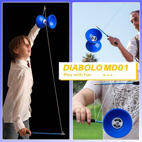 MAGICYOYO Pro Triple Bearing Diabolo Yoyo for Kids 8-12 & Adults - Blue in Kuwait
