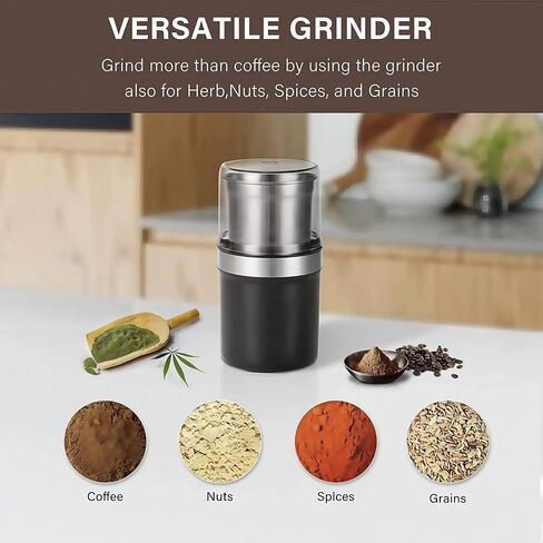 Electric multi-function grinder large capacity stainless steel double cup wet and dry dual-use coffee spice grinder suitable for home kitchen(Double cup double blade) in Saudi Arabia