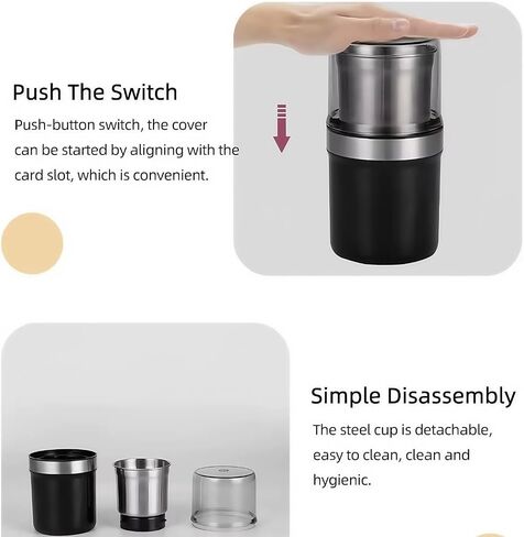 Electric multi-function grinder large capacity stainless steel double cup wet and dry dual-use coffee spice grinder suitable for home kitchen(Double cup double blade) in Saudi Arabia