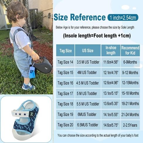Baby Summer Sandals Breathable Mesh Rubber Sole Non-Slip Outdoor Shoes for Boys and Girls 9-30 Months in Kuwait