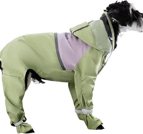 Waterproof Dog Raincoat with Clear Hood & Leash Hole Adjustable Dog Rain Jacket with Full-Leg Coverage for Dry Paws – Lightweight & Breathable for Small/Medium Dogs (Blue, XX-Large) in Saudi Arabia