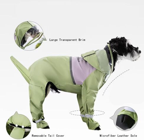 Waterproof Dog Raincoat with Clear Hood & Leash Hole Adjustable Dog Rain Jacket with Full-Leg Coverage for Dry Paws – Lightweight & Breathable for Small/Medium Dogs (Blue, XX-Large) in Saudi Arabia