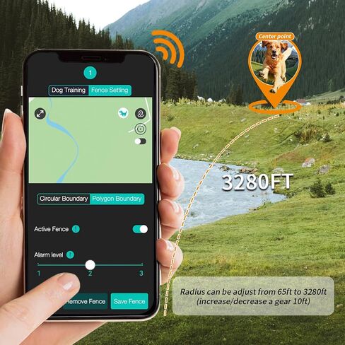 طوق سياج كلب GPS لاسلكي - جهاز تعقب ذكي 4G مع سياج جغرافي، تطبيق مجاني، مسار تاريخي، IP67 مقاوم للماء، بطارية 500 مللي أمبير في الساعة، بدون اشتراك - للكلاب المتوسطة والكبيرة in Kuwait