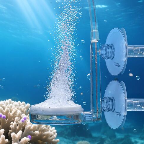 Aquarium Air Stone Disc, CO2 Diffuser for Aquarium Plants Fish Tank Nano Bubble Stone Kit Ultra-high Dissolved Bubbler Airstone with Accessories for Fish Tank and Small Bucket in Saudi Arabia