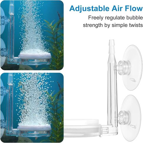 Aquarium Air Stone Disc, CO2 Diffuser for Aquarium Plants Fish Tank Nano Bubble Stone Kit Ultra-high Dissolved Bubbler Airstone with Accessories for Fish Tank and Small Bucket in Saudi Arabia
