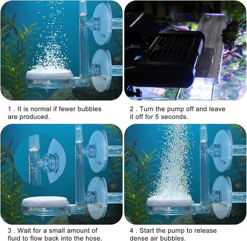 Aquarium Air Stone Disc, CO2 Diffuser for Aquarium Plants Fish Tank Nano Bubble Stone Kit Ultra-high Dissolved Bubbler Airstone with Accessories for Fish Tank and Small Bucket in Saudi Arabia