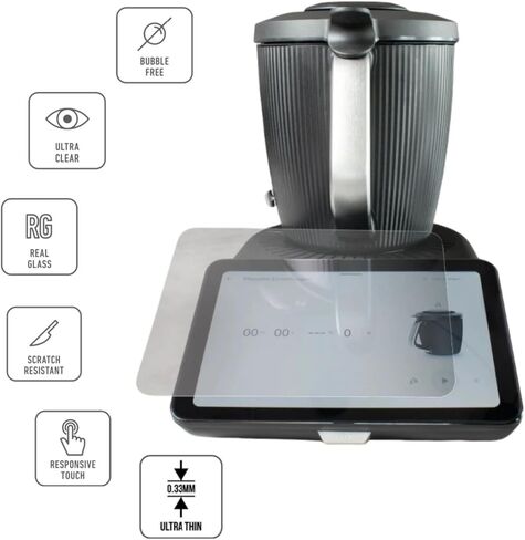 مجموعة من قطعتين من واقي الشاشة الزجاجي المقوى المتوافق مع Thermomix TM7 المتوافق مع ملحقات Thermomix TM7 فائقة الوضوح ومقاومة للخدش in Saudi Arabia