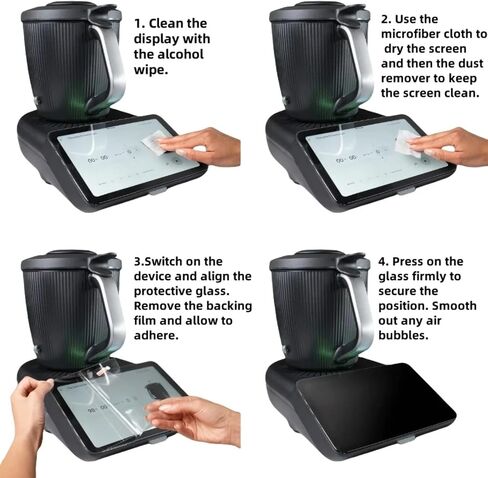 مجموعة من قطعتين من واقي الشاشة الزجاجي المقوى المتوافق مع Thermomix TM7 المتوافق مع ملحقات Thermomix TM7 فائقة الوضوح ومقاومة للخدش in Saudi Arabia