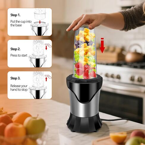 900W Blender for Smoothies, Personal Blender for Shakes and Ice Crushing for Kitchen with 3 Portable Cups, Single Serve Smoothies Maker for Juices, Frozen Drinks in Saudi Arabia