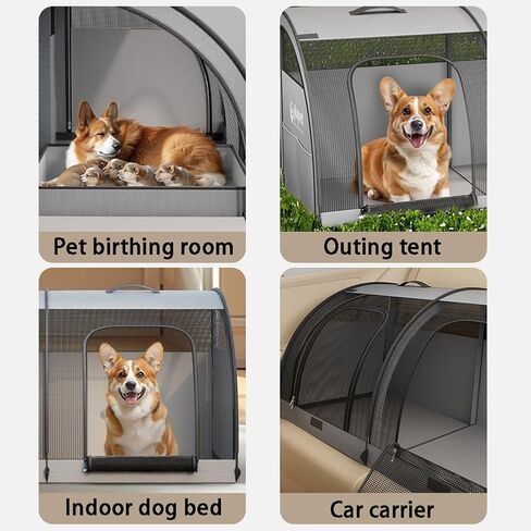Double Cat Car Travel Carrier, 600D Oxford Foldable Portable Car Seat Kennel, Portable Pet Crate for 2 Cats and 2 Dog, Prevents Hair from Flying Around for Outdoor Camping (Green, 39.4*19.7*19.7in) in Saudi Arabia