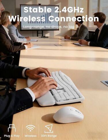 لوحة المفاتيح اللاسلكية السوداء الهادئة والسرد الفأر ، لوحة مفتاح الموجة المريحة 2.4g مع راحة PLAM ملهمية ، لوحات مفاتيح ناعمة كاملة الحجم ، و 3 نقاط صامتة قابلة للتعديل للكمبيوتر/الكمبيوتر المحمول/MAC in Saudi Arabia