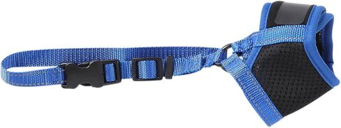 Dog Muzzle Cover for Large Dogs, Adjustable Nylon Muzzle with Soft Padding, Breathable Mesh, and Hook & Loop Straps for Comfort and Safety, Blue, L in Saudi Arabia