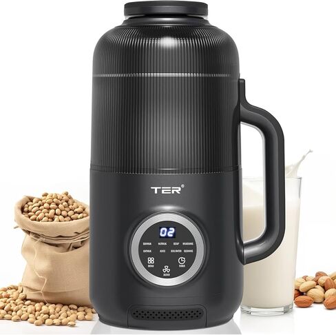 آلة صنع حليب الجوز 10 في 1، خلاط صانع حليب الصويا 40 أونصة مع 10 شفرات، تنظيف تلقائي، الحفاظ على الدفء، تأخير البدء، صانع حليب فائق الهدوء لللوز محلي الصنع وجوز الهند والعصير والميلك شيك، أبيض in Kuwait