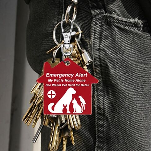 10 قطع بطاقة محفظة My Pet is Home Alone للاتصال في حالات الطوارئ قابلة للكتابة مع 10 قطع أكمام و2 قطعة تنبيه للطوارئ، انظر بطاقة المحفظة للحيوانات الأليفة للحصول على تفاصيل علامة سلسلة المفاتيح in Kuwait