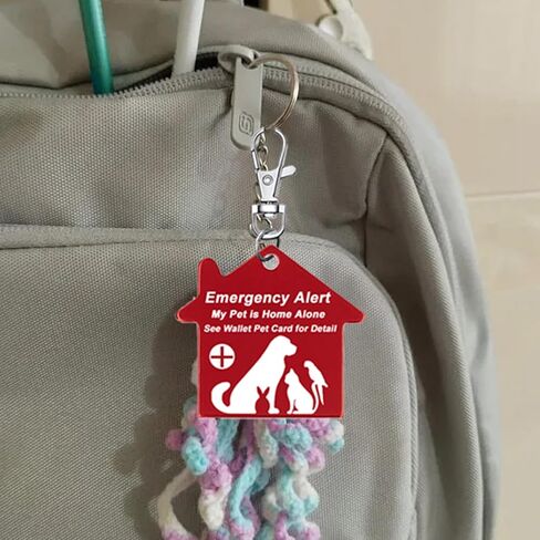10 قطع بطاقة محفظة My Pet is Home Alone للاتصال في حالات الطوارئ قابلة للكتابة مع 10 قطع أكمام و2 قطعة تنبيه للطوارئ، انظر بطاقة المحفظة للحيوانات الأليفة للحصول على تفاصيل علامة سلسلة المفاتيح in Kuwait