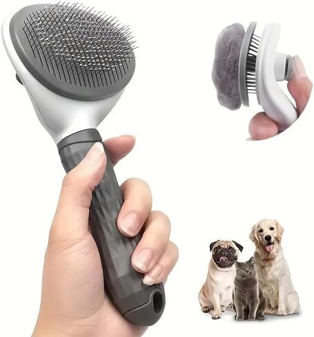 قم بإزالة شعر الحيوانات الأليفة بسهولة باستخدام فرشاة Slicker بنقرة واحدة - مثالية للكلاب والقطط in Saudi Arabia