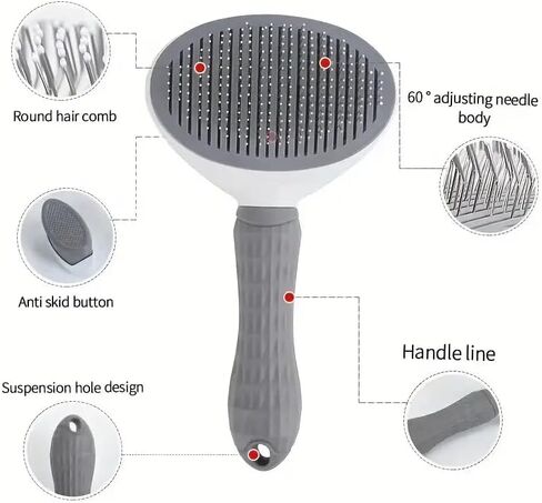 قم بإزالة شعر الحيوانات الأليفة بسهولة باستخدام فرشاة Slicker بنقرة واحدة - مثالية للكلاب والقطط in Saudi Arabia