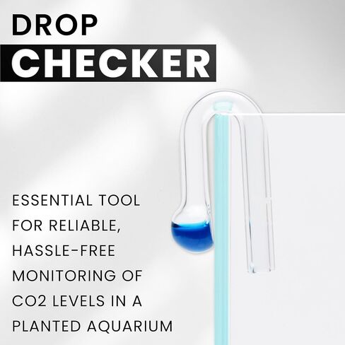 Ultum Nature Systems CO2 Drop Checker - Glass CO2 Drop Checker for Aquarium, CO2 Aquarium Kit with Solution, CO2 Monitor Complete Set for Planted Aquariums - Drop Checker Hang on Edge Mount (HD) in Saudi Arabia