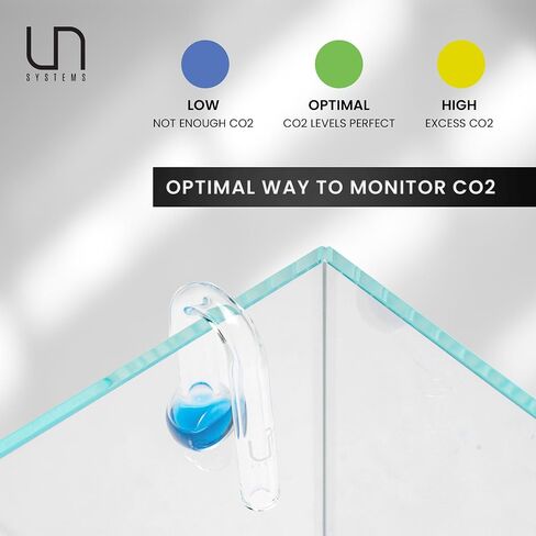 Ultum Nature Systems CO2 Drop Checker - Glass CO2 Drop Checker for Aquarium, CO2 Aquarium Kit with Solution, CO2 Monitor Complete Set for Planted Aquariums - Drop Checker Hang on Edge Mount (HD) in Saudi Arabia