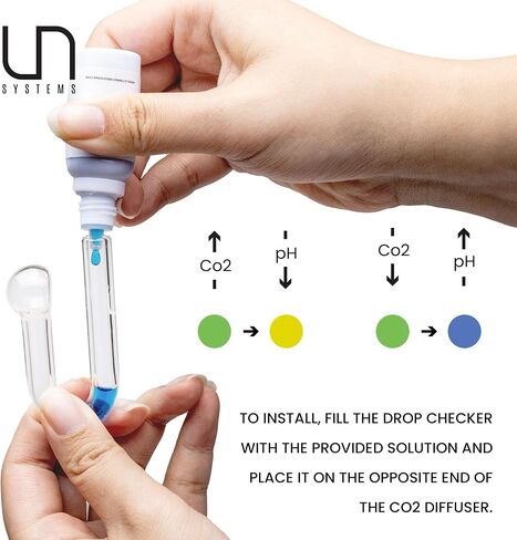 Ultum Nature Systems CO2 Drop Checker - Glass CO2 Drop Checker for Aquarium, CO2 Aquarium Kit with Solution, CO2 Monitor Complete Set for Planted Aquariums - Drop Checker Hang on Edge Mount (HD) in Saudi Arabia