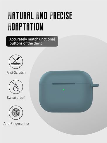 Case for Airpods Pro 3 أذن ، FJIASTB SOFT SILICONE SCIRCHPROCK PRACKERATION مع CARABINER لخطوط أذن التفاح (أسود) in Kuwait