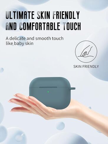 Case for Airpods Pro 3 أذن ، FJIASTB SOFT SILICONE SCIRCHPROCK PRACKERATION مع CARABINER لخطوط أذن التفاح (أسود) in Kuwait