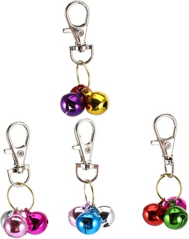 VICASKY 4pcs Cat Copper Bell Collar Bells for Boy Cats Kitten Toys Pet Necklace Keychain Training Charm Random Color in Saudi Arabia